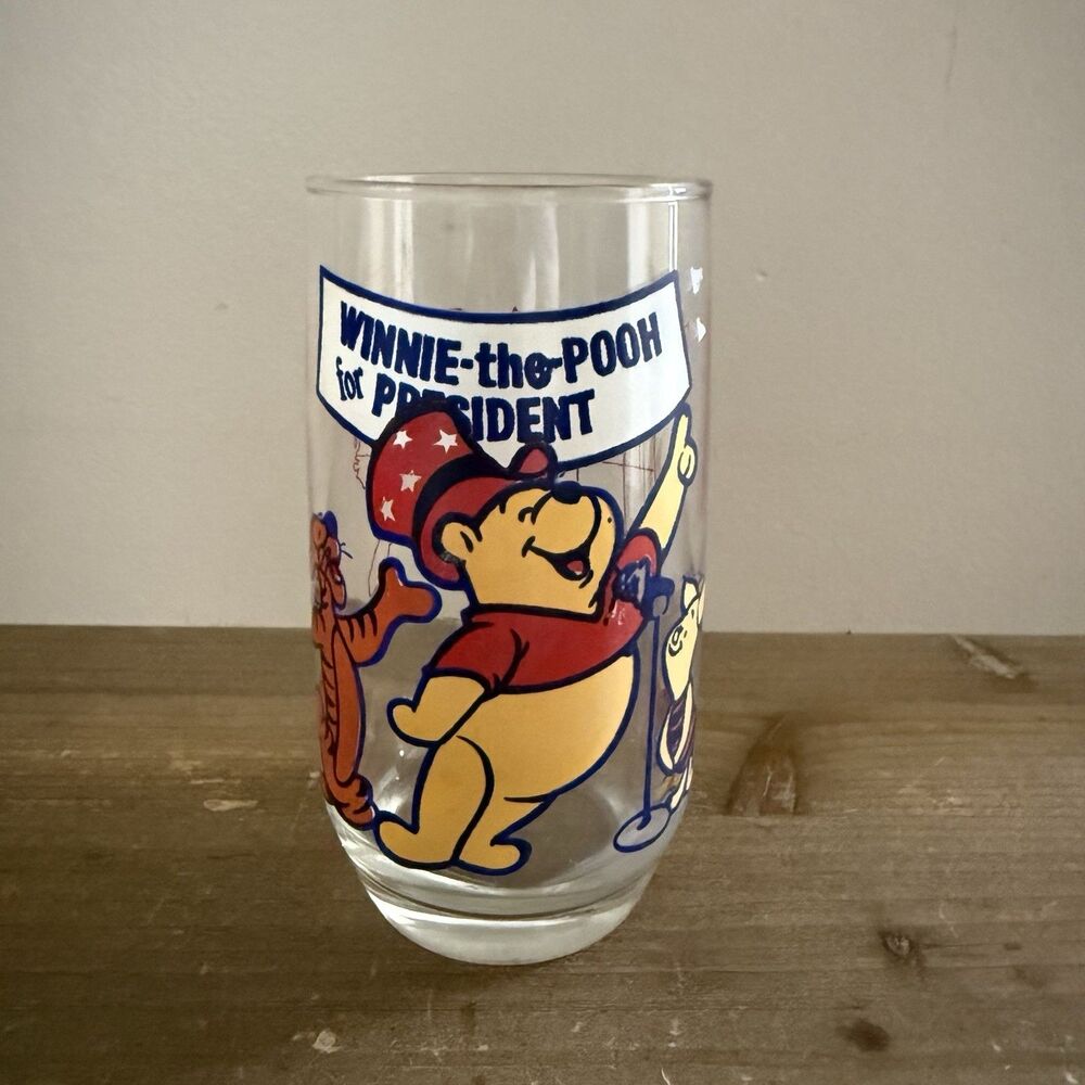 Walt Disney Winnie The Pooh For President Drinking Glass Sears